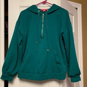 Lilly Pulitzer Suri Hoodie half zip green women’s size medium
